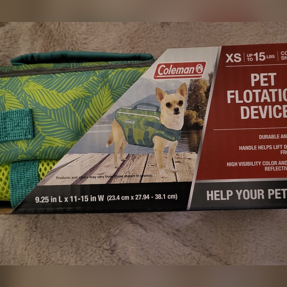 NEW Coleman Pet Flotation Device XS Up to 15 Pounds